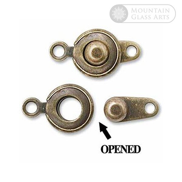 Ball and Socket Clasp Antique Brass 8mm 36 Count