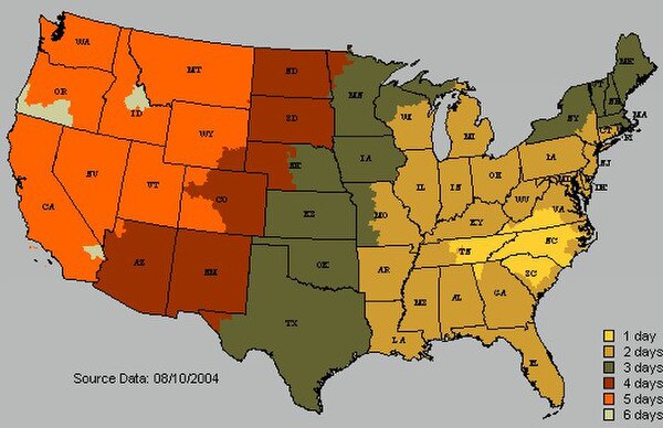 Ups Shipping Zones Map Ups Zone Map
